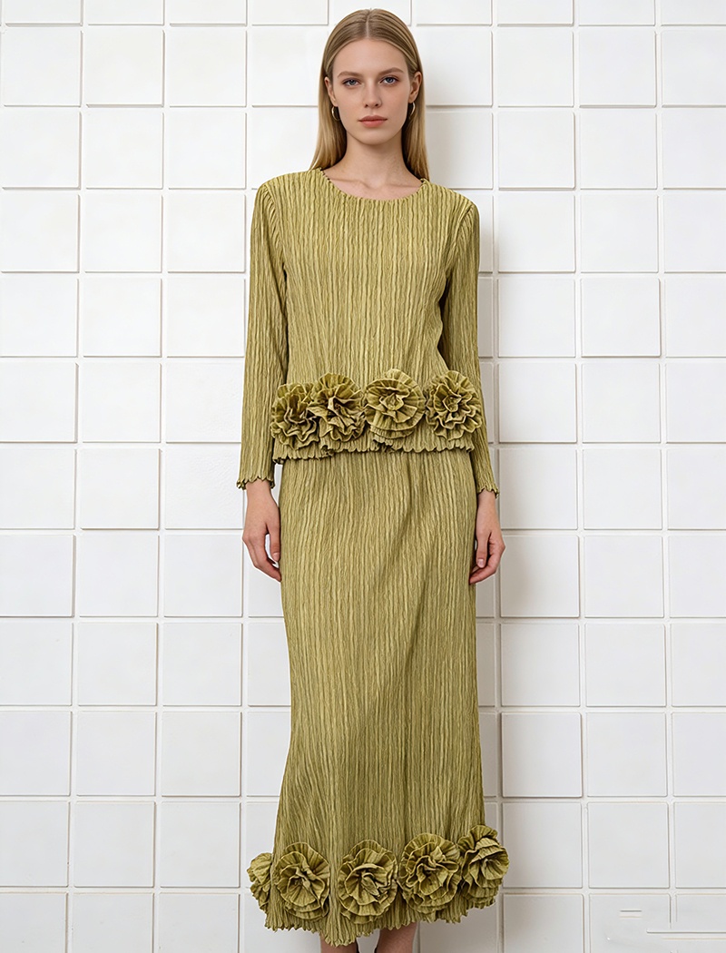 Loose large yard tops embroidery short skirt a set for women