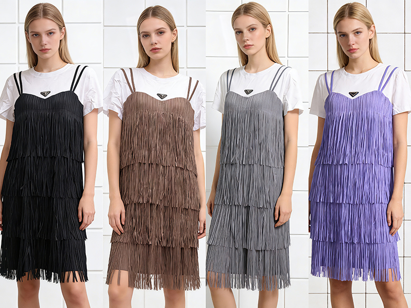 Slim fold Casual splice loose summer dress for women