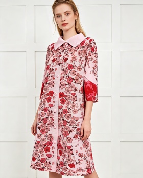 Pleats Please long dress slim printing straight hair