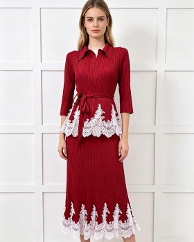 Pinched waist long sleeve formal dress bandage dress for women