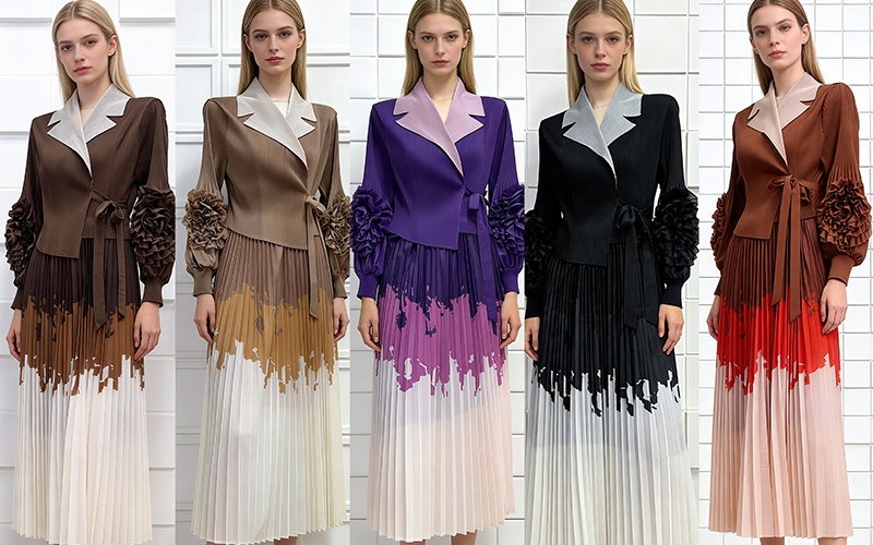 Large yard fold dress pleated business suit for women