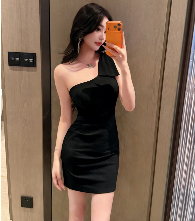 Night show bow package hip slim strapless sexy dress