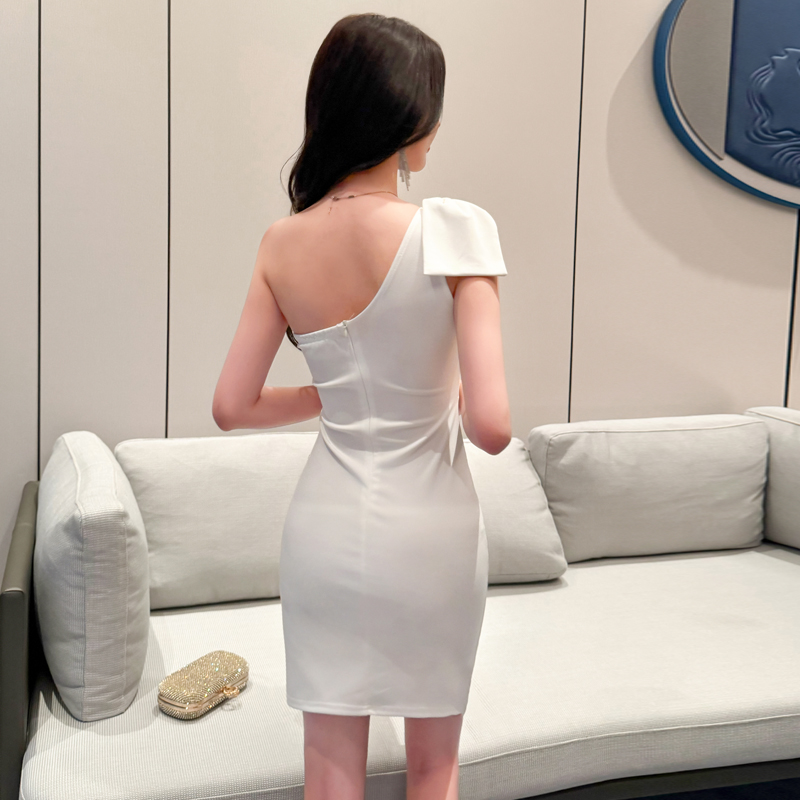 Night show bow package hip slim strapless sexy dress