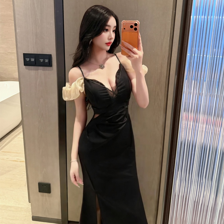 Sling overalls dress sexy slim evening dress