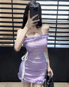 Spicegirl pinched waist France style niche frenum dress