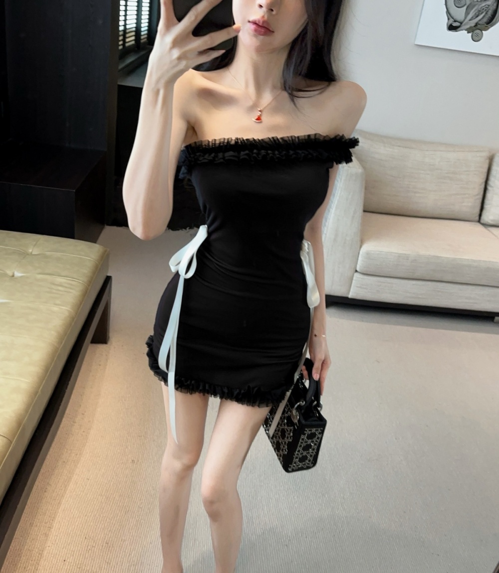 Spicegirl pinched waist France style niche frenum dress