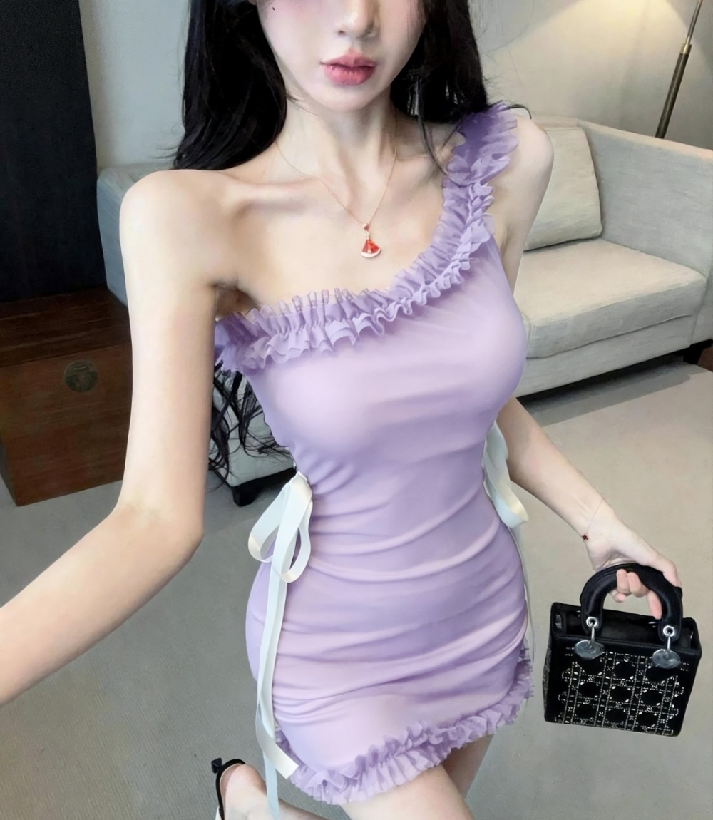 Spicegirl pinched waist France style niche frenum dress