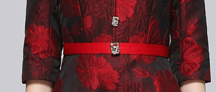 Court style with belt dress big skirt long dress