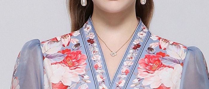 Lantern sleeve dress pinched waist long dress for women