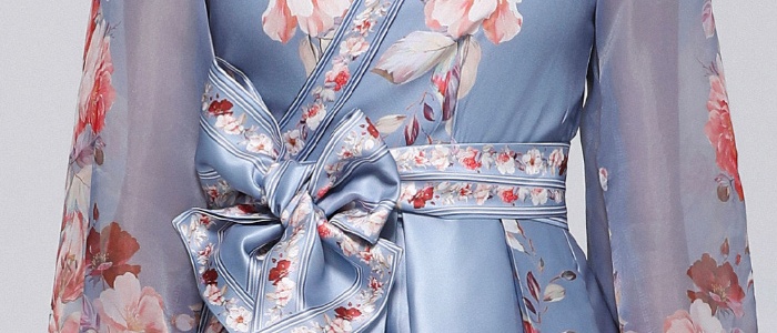 Lantern sleeve dress pinched waist long dress for women