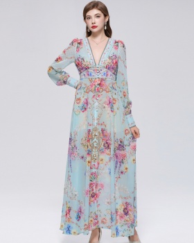 Frenum long dress big skirt dress for women