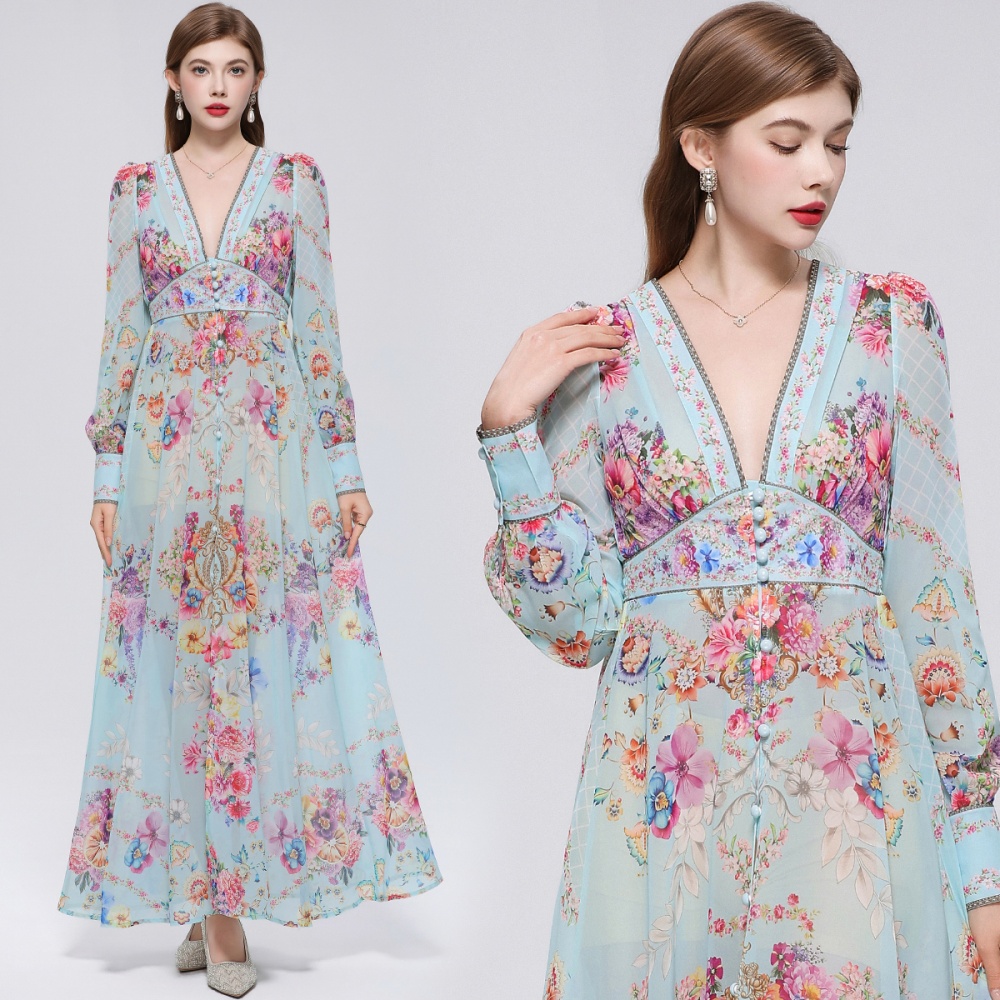 Frenum long dress big skirt dress for women