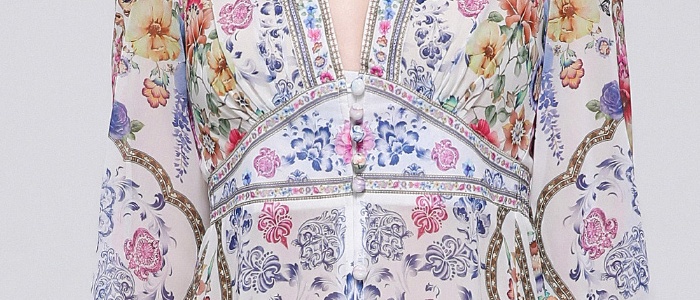 Frenum court style long dress lantern sleeve dress