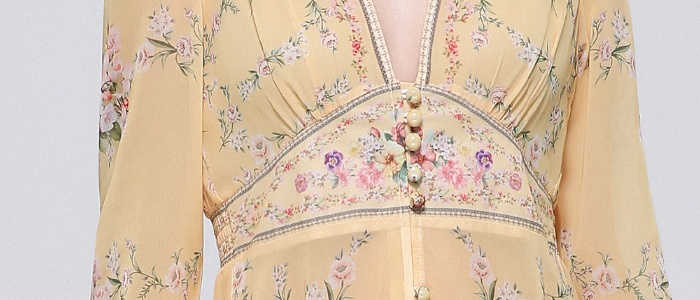 Court style long dress V-neck dress for women