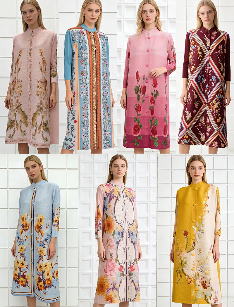 Show young nine points sleeve dress slim straight hair