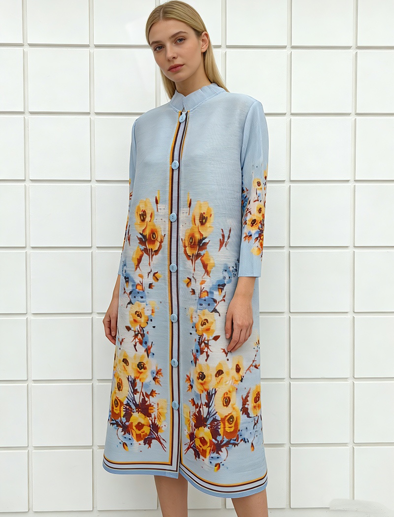 Show young nine points sleeve dress slim straight hair