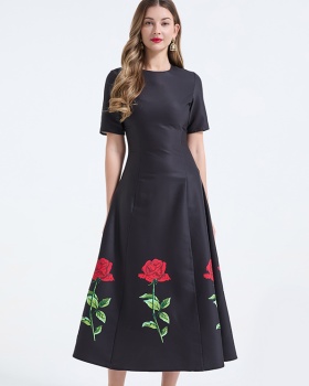 European style dress pinched waist formal dress