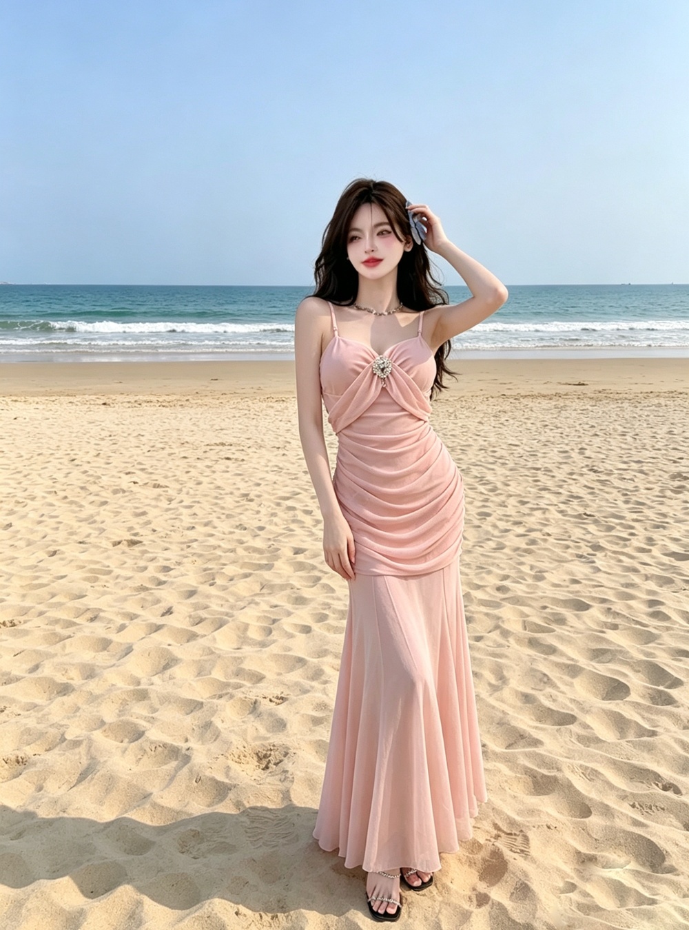 Slim sling sexy mermaid France style dress for women