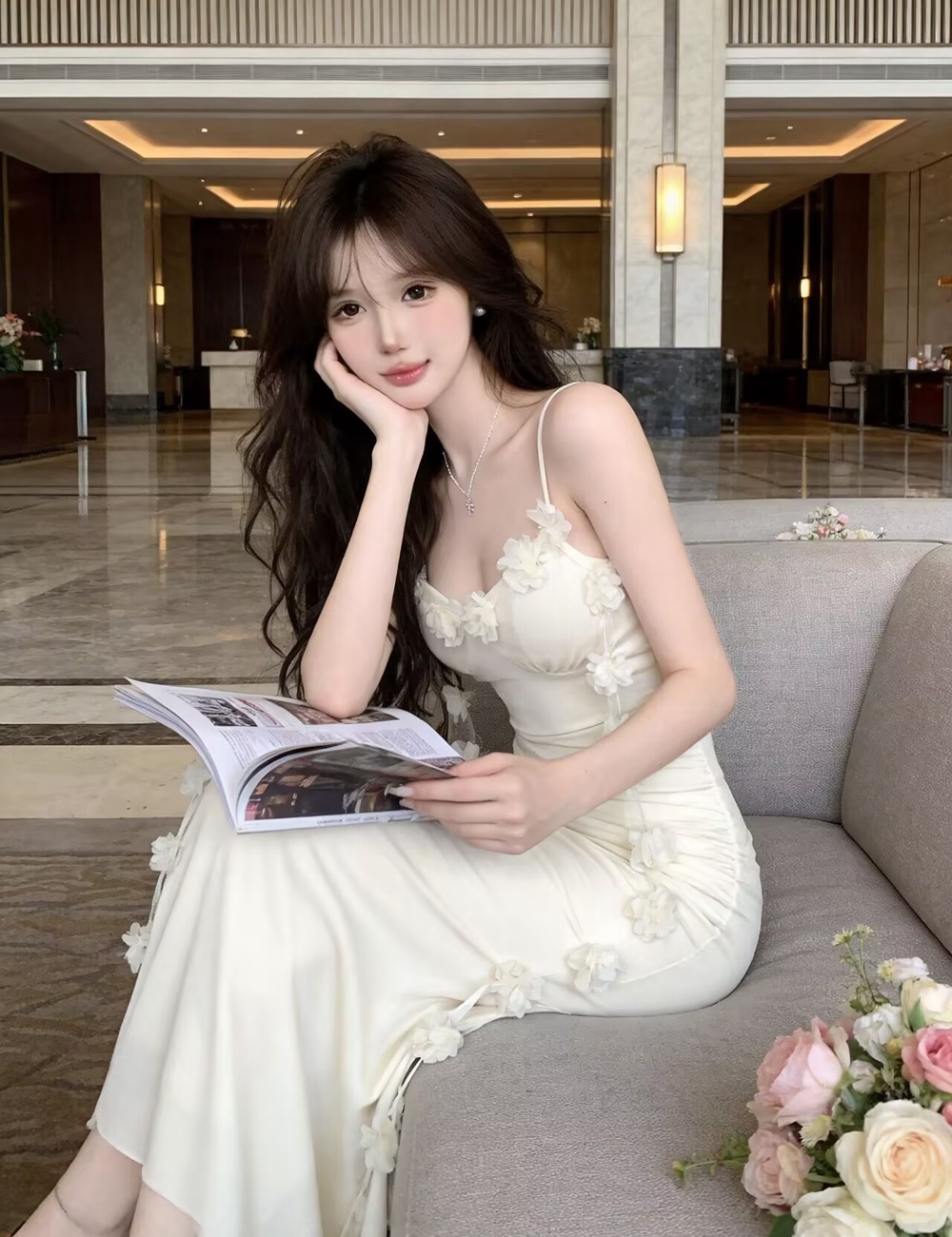 Vacation France style dress sandy beach spicegirl vest