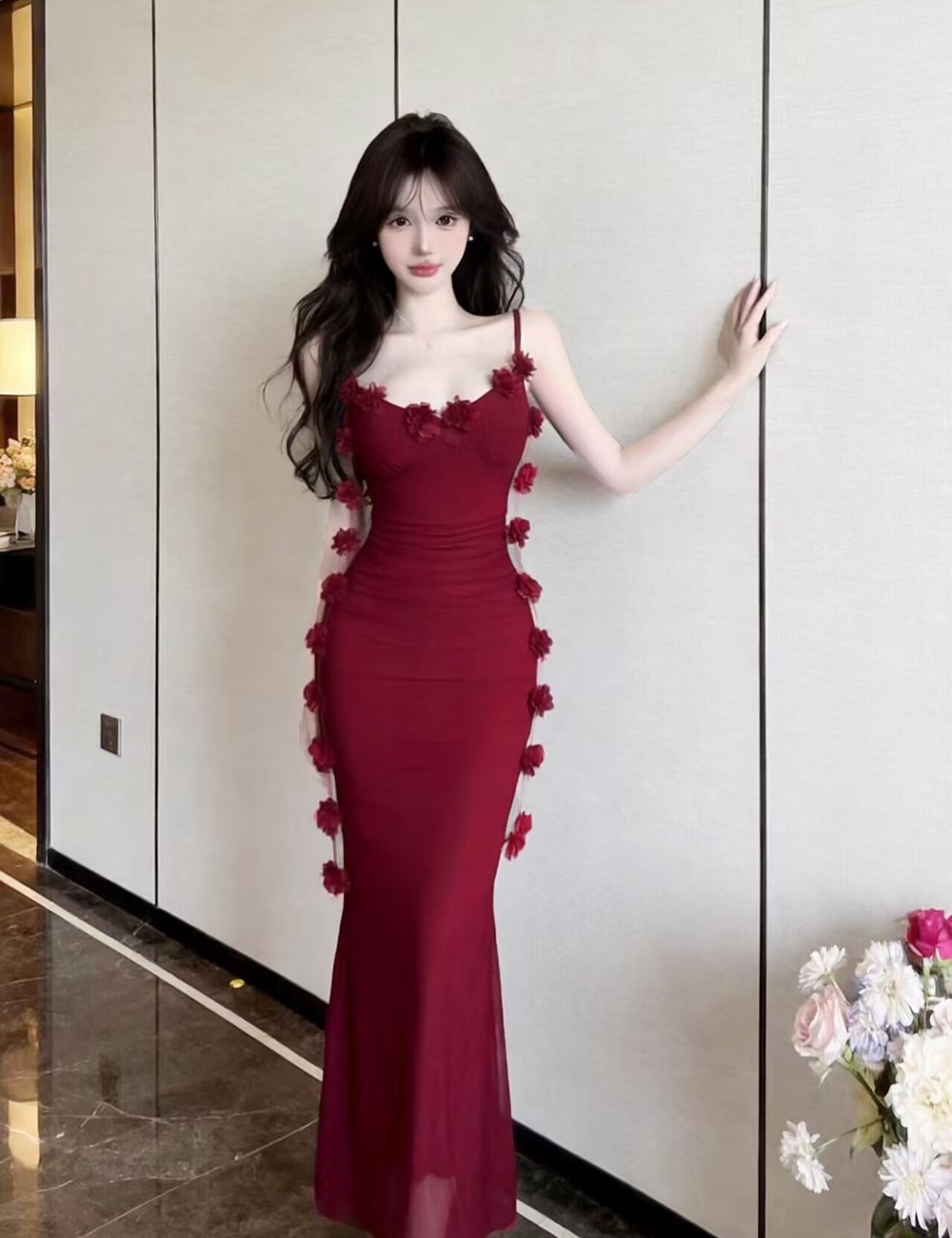 Vacation France style dress sandy beach spicegirl vest