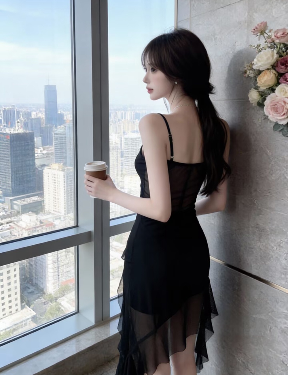 Enticement sandy beach dress France style T-back for women