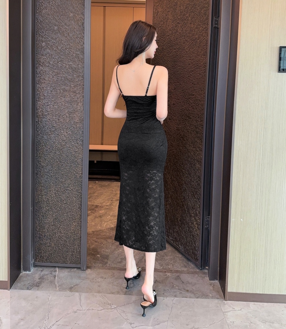 Niche package hip sling long dress unique slim dress