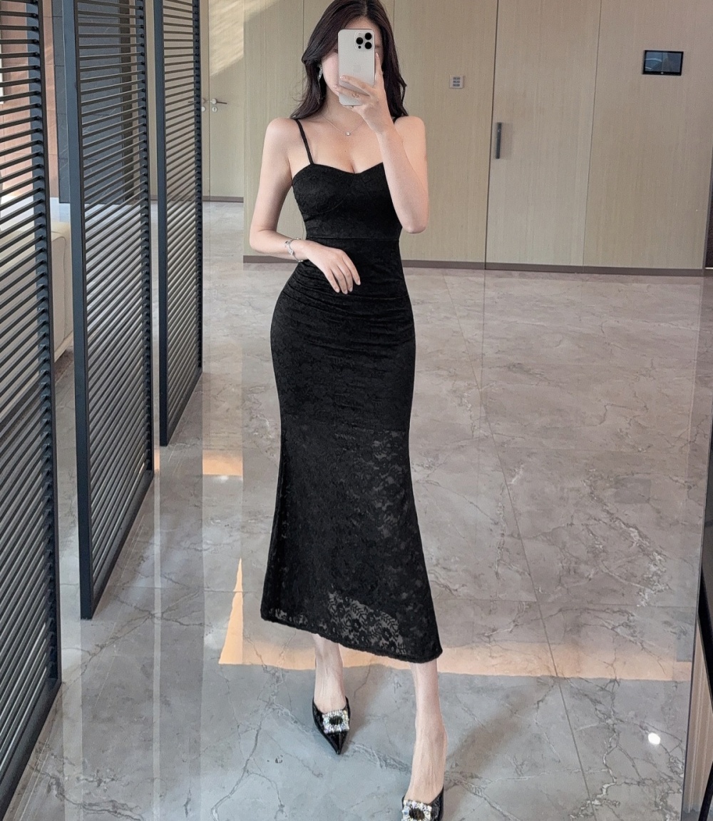 Niche package hip sling long dress unique slim dress