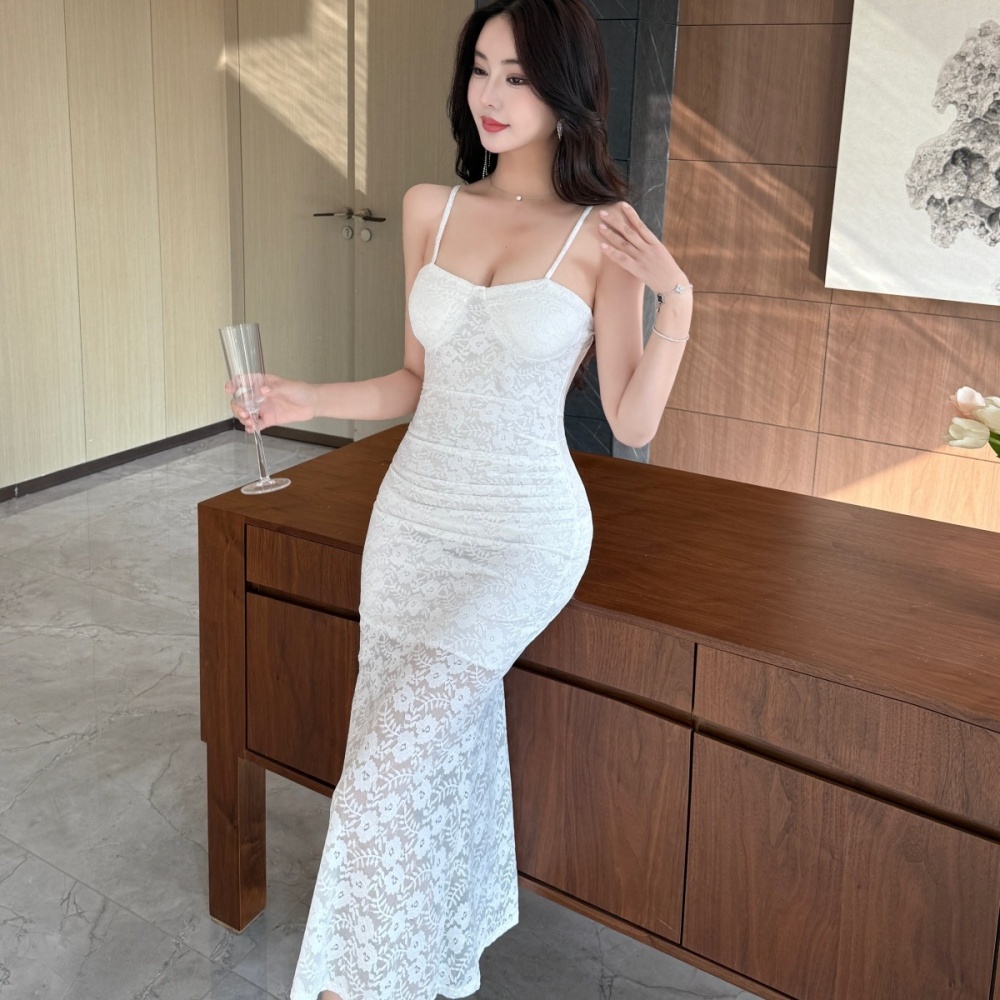 Niche package hip sling long dress unique slim dress