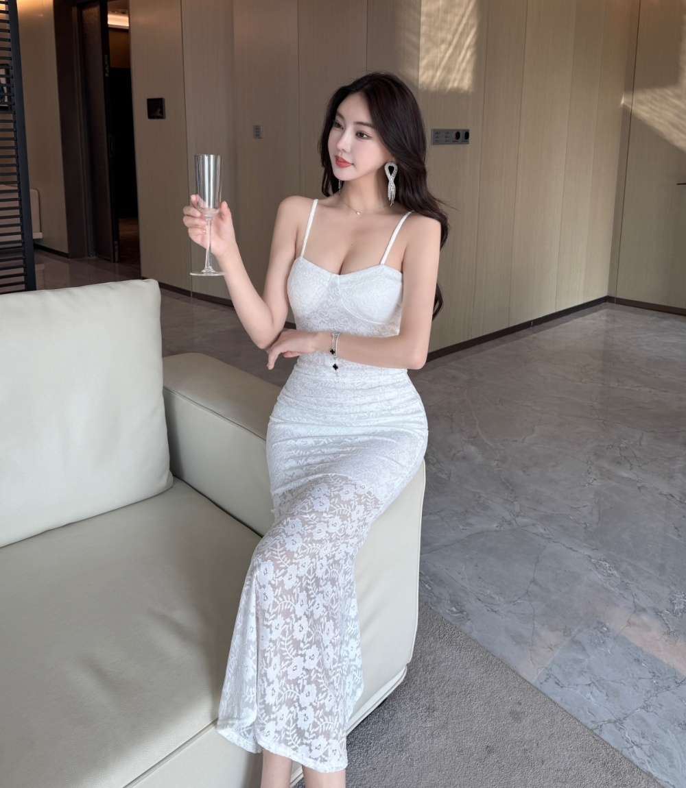 Niche package hip sling long dress unique slim dress