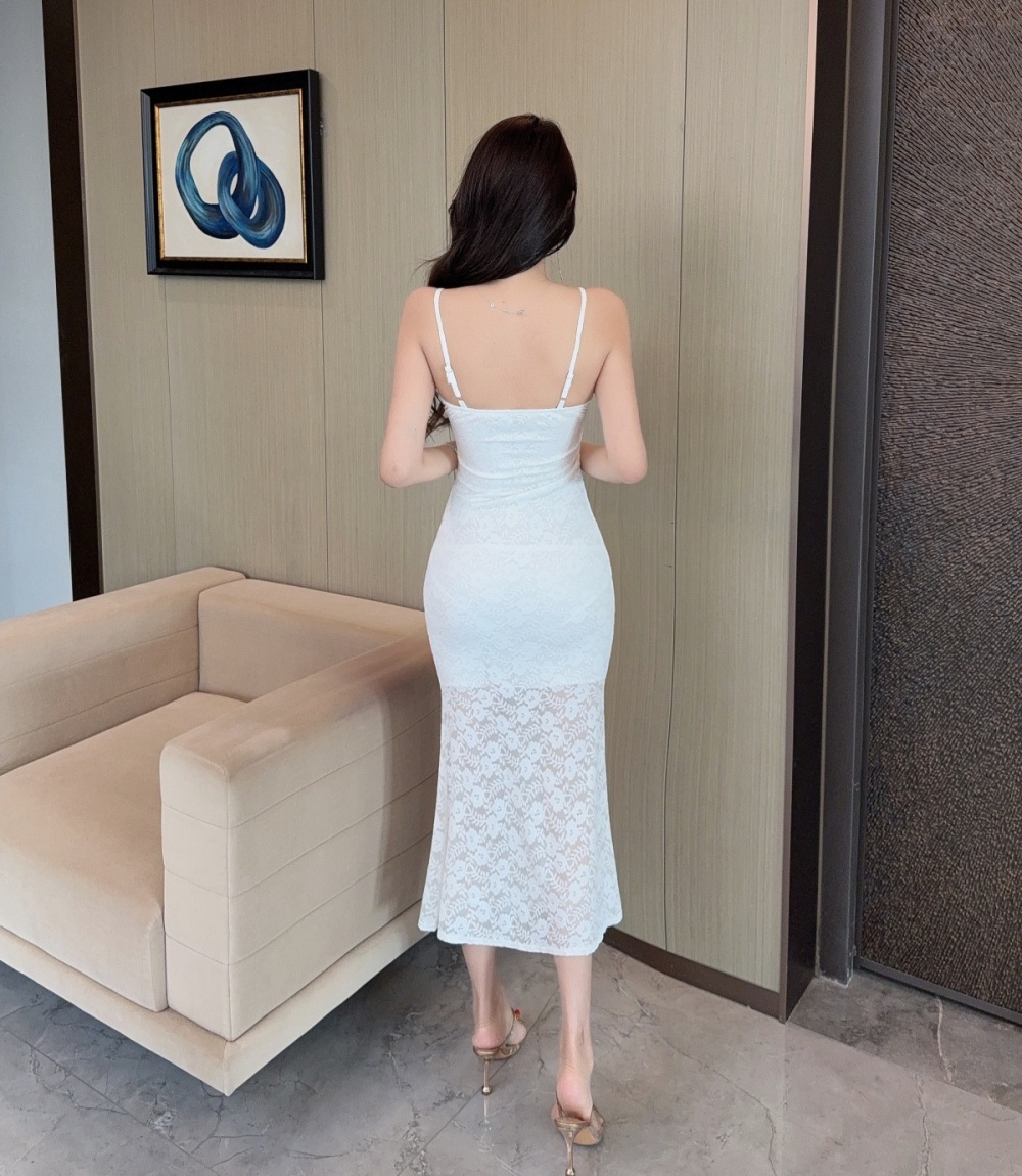 Niche package hip sling long dress unique slim dress