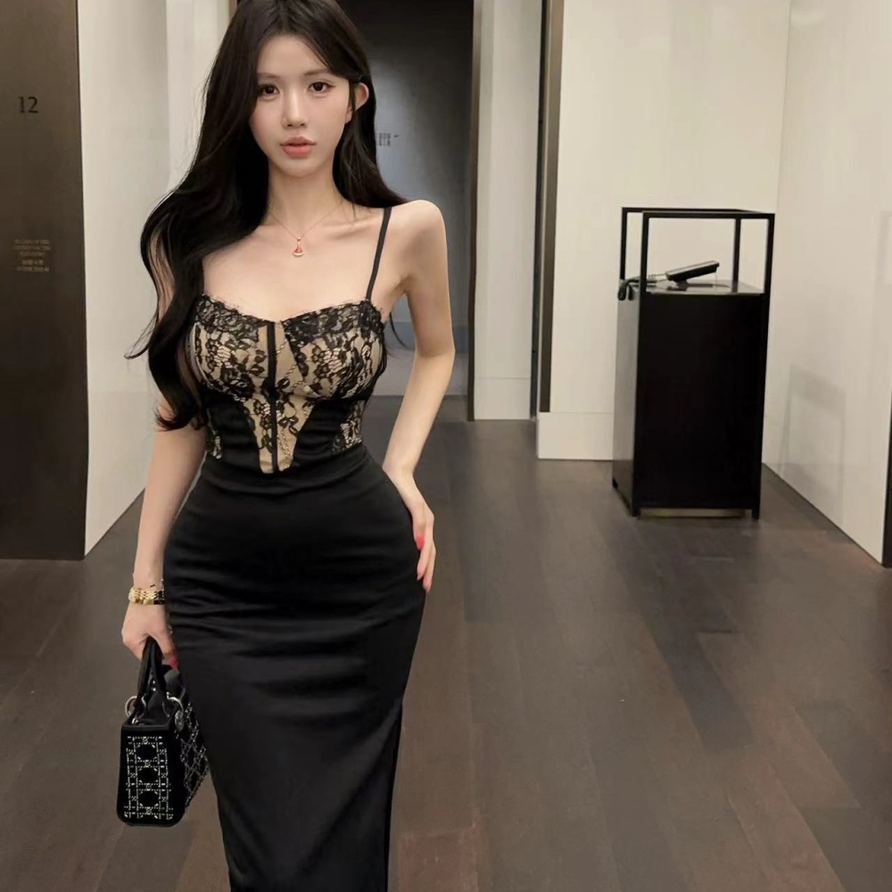 Nightclub spicegirl formal dress package hip long dress