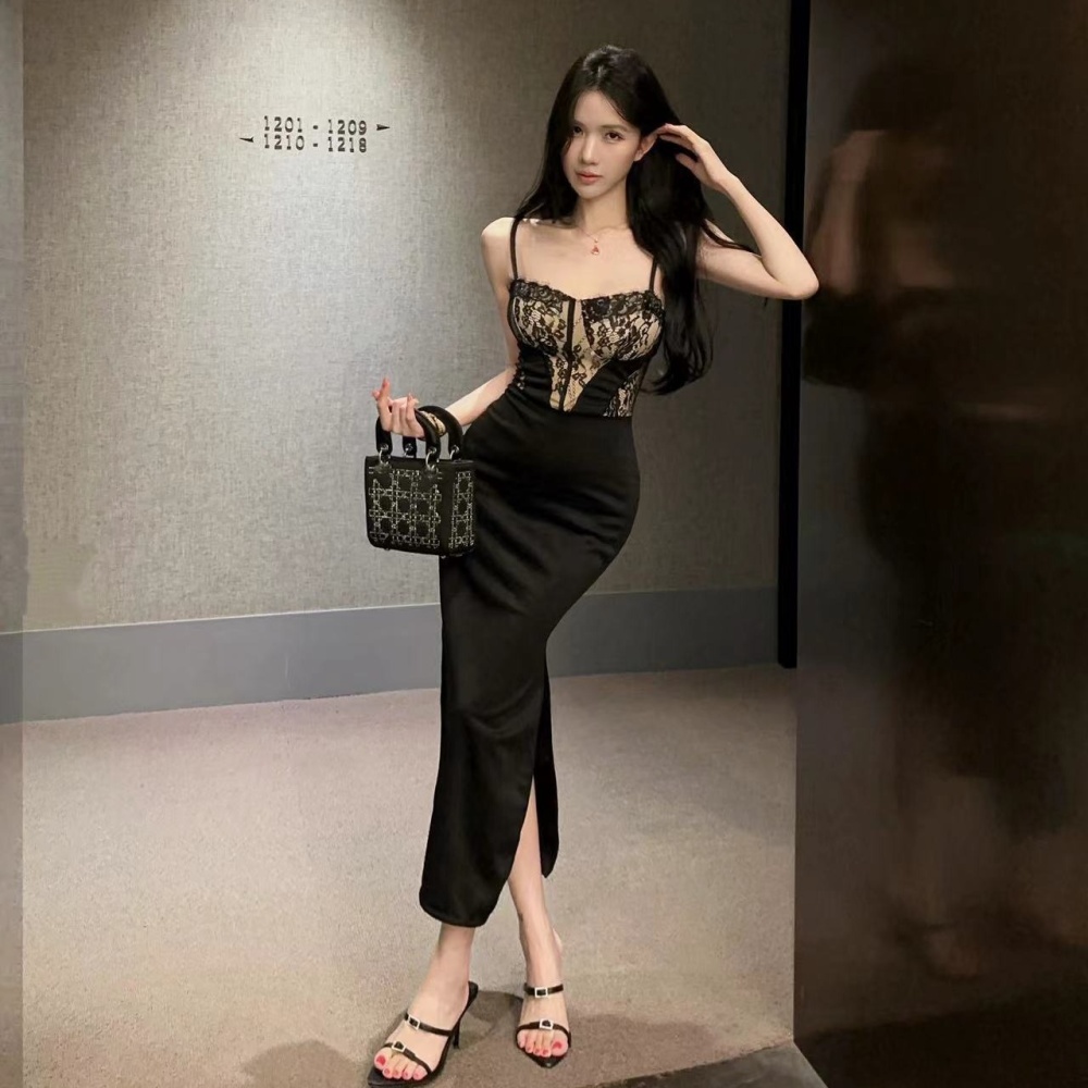 Nightclub spicegirl formal dress package hip long dress