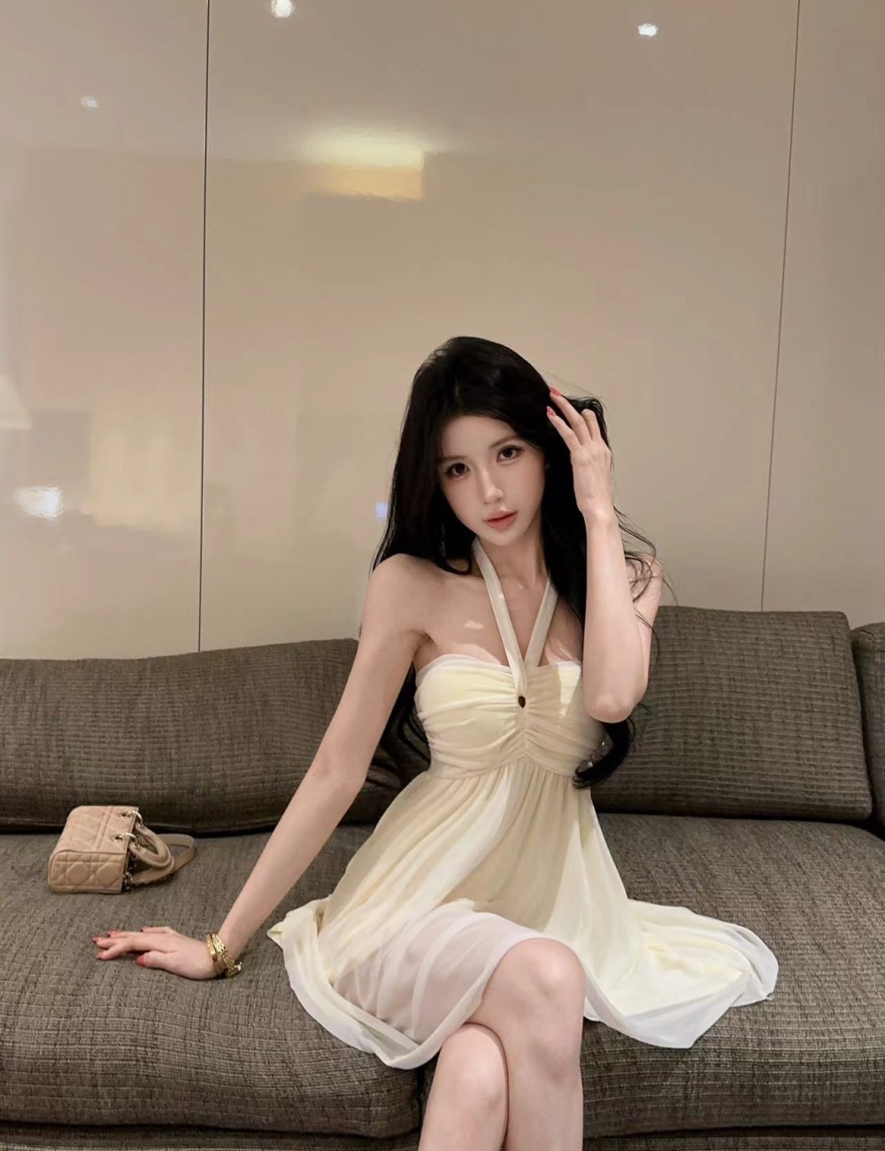 Bow gauze spicegirl T-back