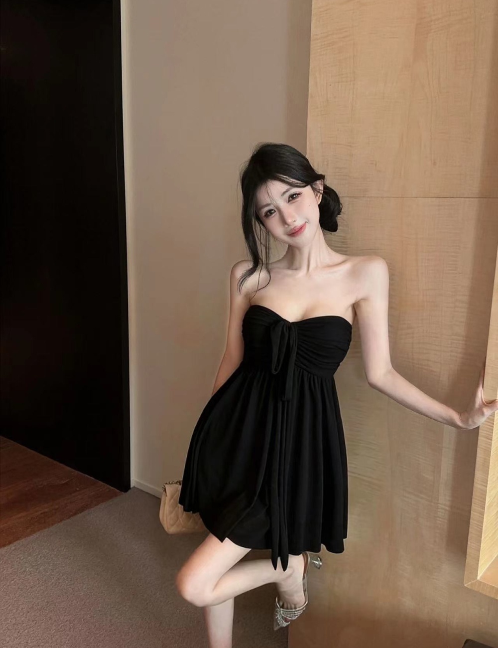 Bow gauze spicegirl T-back