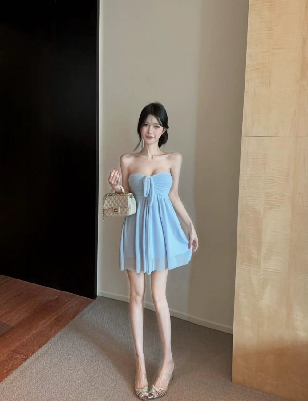 Bow gauze spicegirl T-back