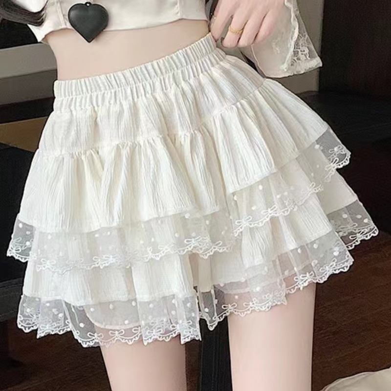 Lace ballet puff skirt cake anti emptied short skirt for women