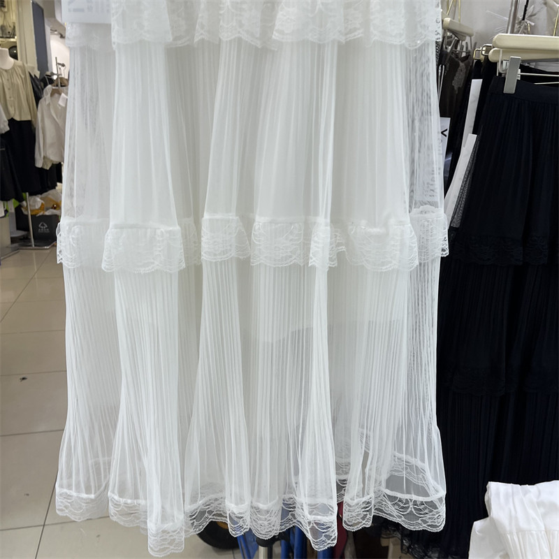 Cake summer white skirt lace loose long skirt for women