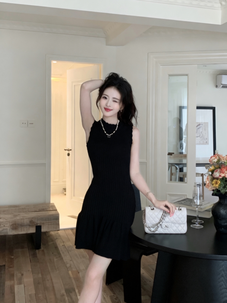 Chanelstyle knitted temperament dress for women