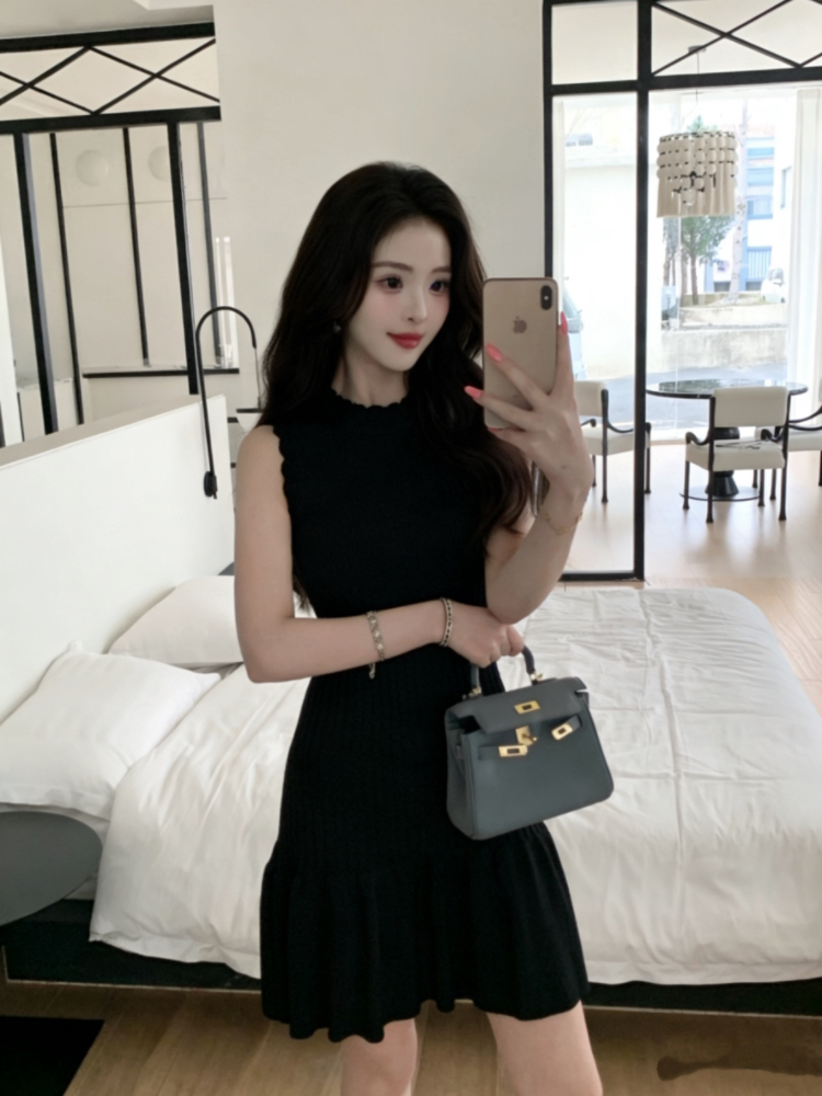 Chanelstyle knitted temperament dress for women