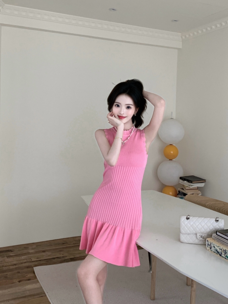 Chanelstyle knitted temperament dress for women