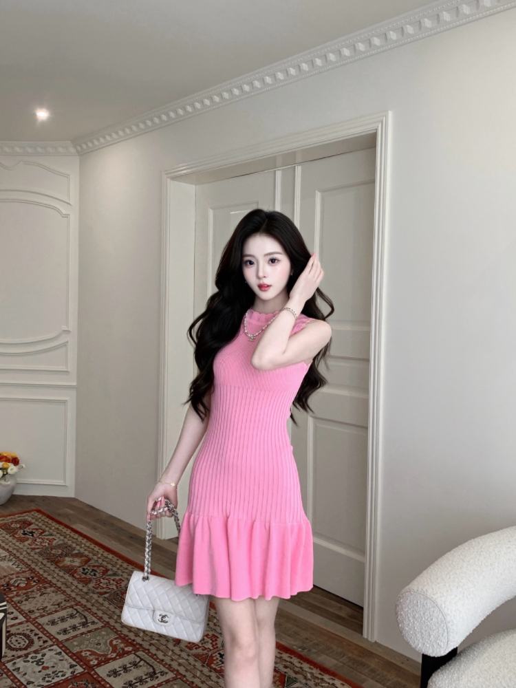 Chanelstyle knitted temperament dress for women