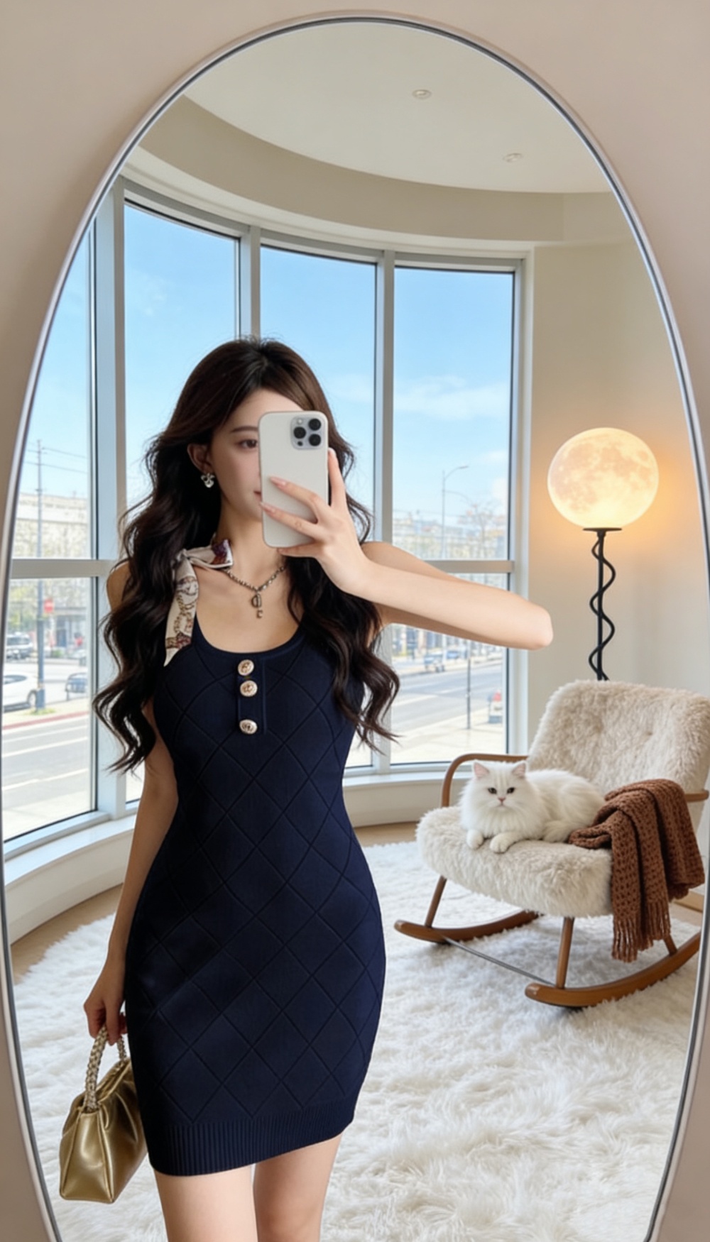 Summer knitted dress with with scarves sleeveless dress