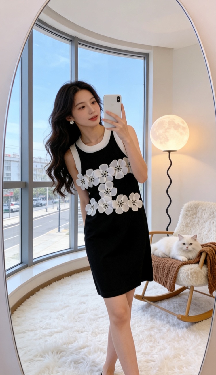 Hepburn style sleeveless dress France style jumpsuit