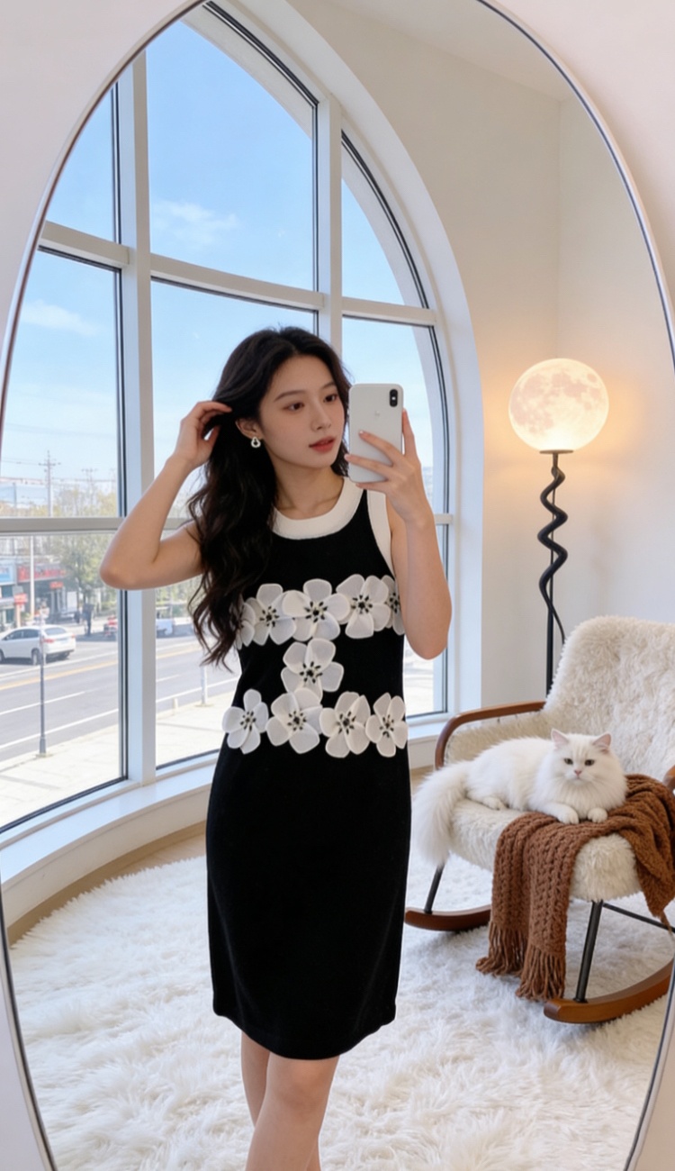 Hepburn style sleeveless dress France style jumpsuit