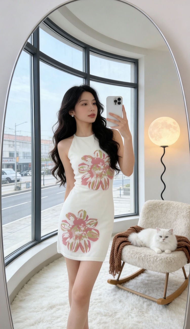 Simple chanelstyle T-back France style knitted dress