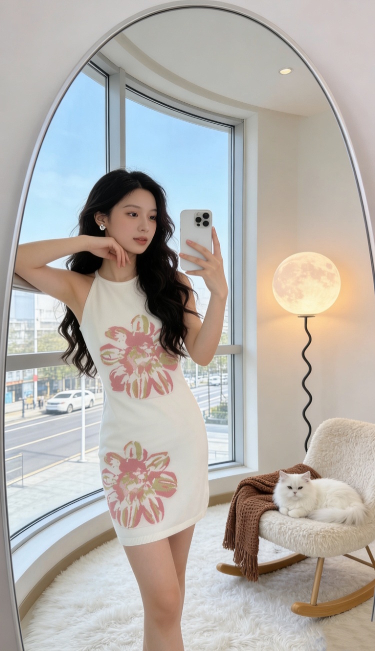 Simple chanelstyle T-back France style knitted dress