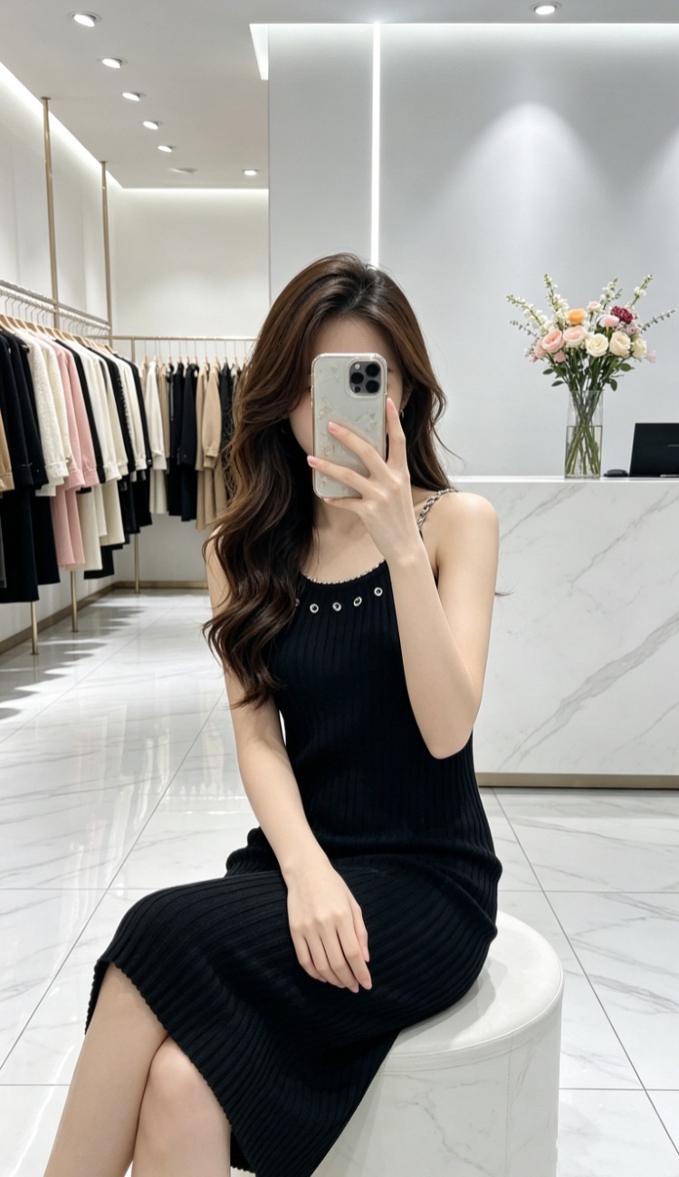 Sling autumn and winter dress tight long dress for women