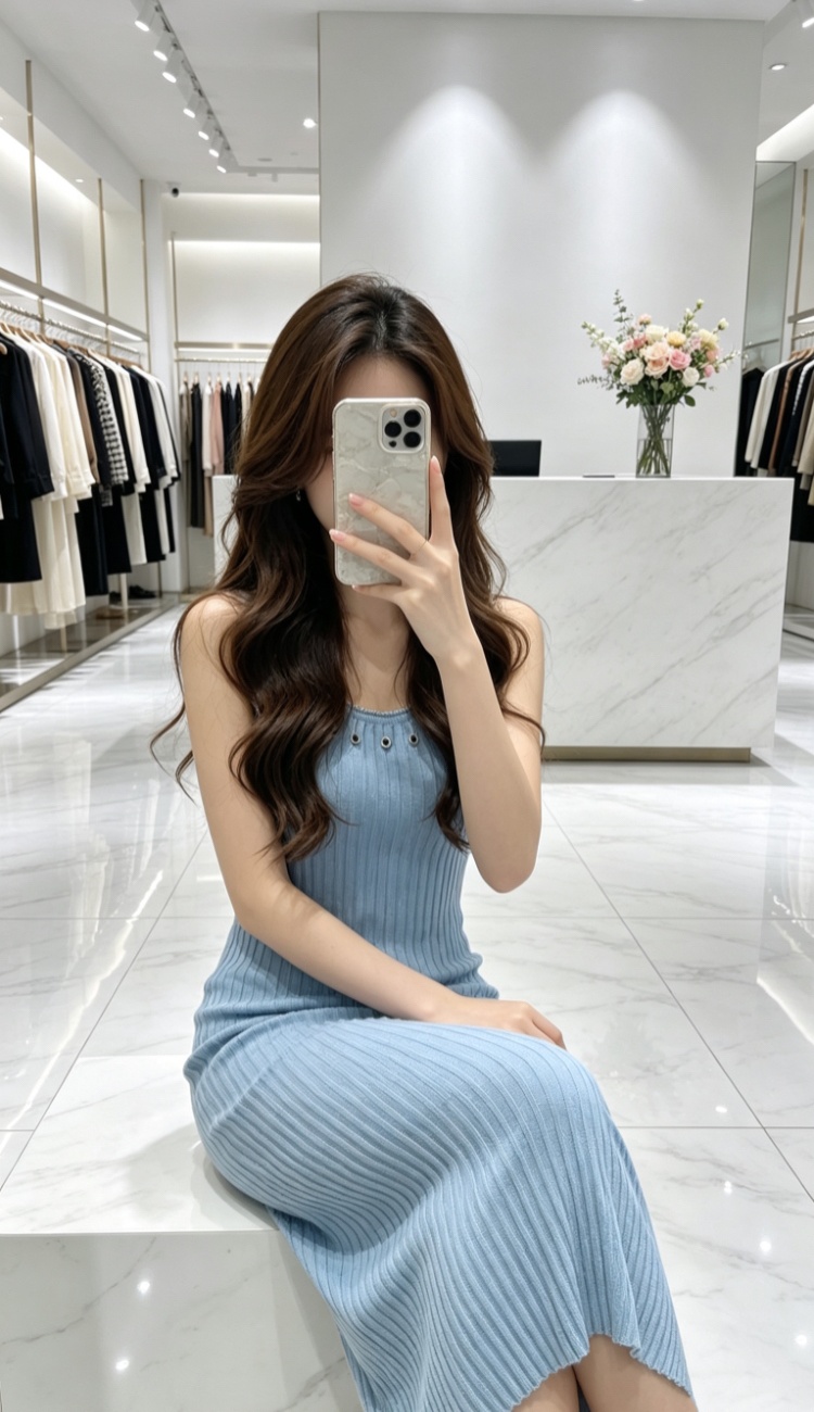 Sling autumn and winter dress tight long dress for women