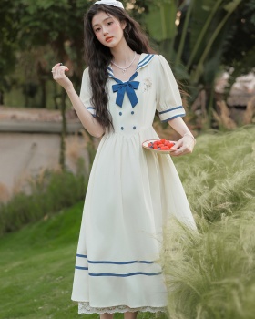 Art lapel show young small dress slim retro sweet dress
