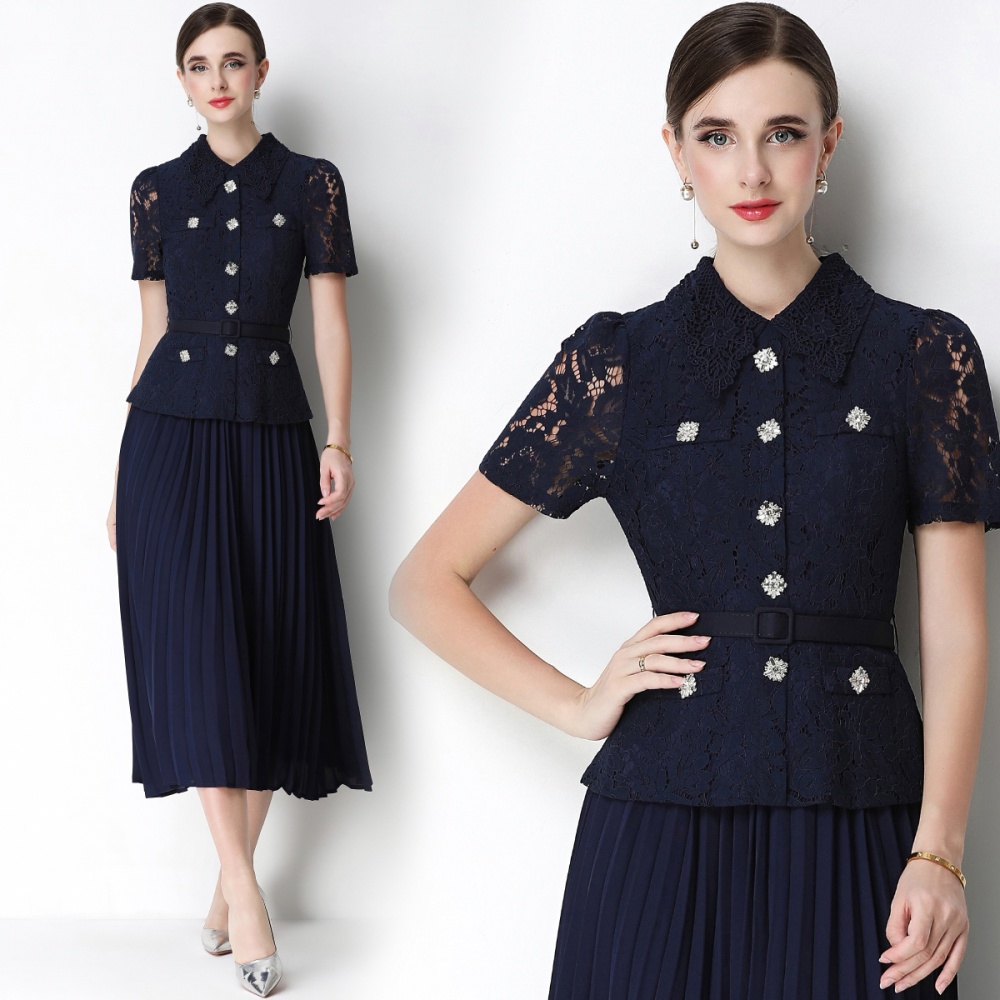 Lace France style slim high waist chanelstyle dress